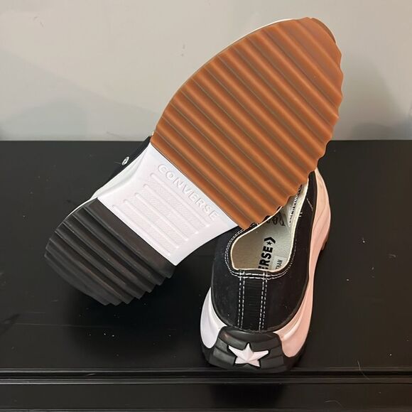 Converse Run Star Hike Lo Platform - Black/ White/Gum Mens 7/Womens 8.5 B63 - Picture 11 of 12